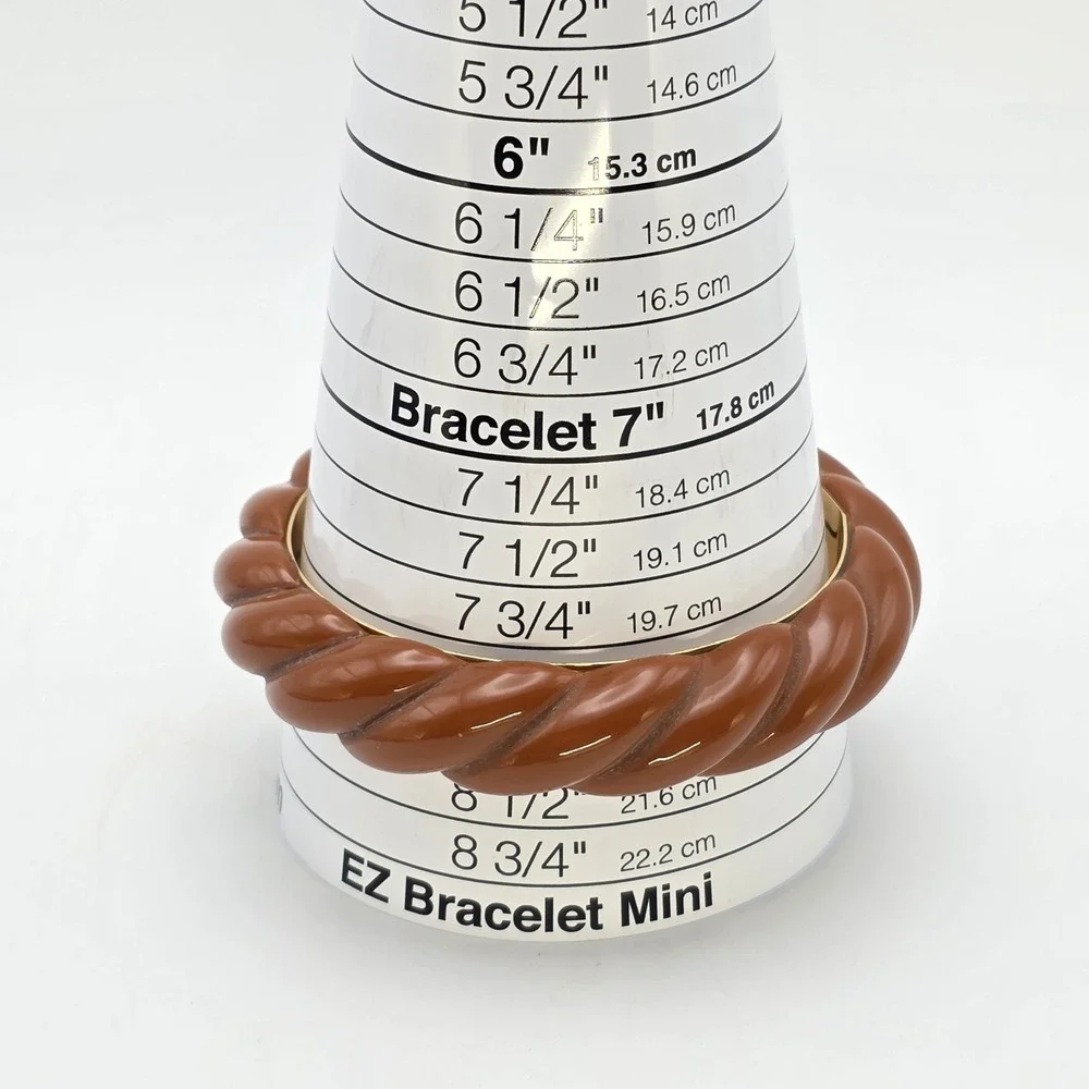 New! CHICO'S‎ Bria Terracotta Bracelet Resin Acrylic Bangle Gold Tone New W Tags